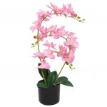 Planta Orquídea Artificial com Vaso 65 cm Rosa - 244424