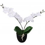 Planta Orquídea Artificial com Vaso 30 cm Branco - 244420