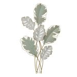 DKD Home Decor Decoração de Parede Metal Branco Verde Moderno Folha de Planta (57 x 5,7 x 103 cm) - S3039386