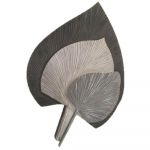 DKD Home Decor Decoração de Parede Cinzento Madeira MDF Folha de Planta (59 x 2 x 91 cm) - S3029481