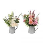 DKD Home Decor Planta Decorativa Cor de Rosa Polietileno Branco Ferro (15 x 15 x 36 cm) (2 Pcs) - S3020230