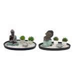 DKD Home Decor Figura Decorativa Resina Pedra Oriental Jardim (32 x 16,5 x 15,5 cm) (2 Unidades) - S3039641