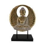 DKD Home Decor Figura Decorativa Preto Dourado Metal Buda Resina Oriental (25 x 8 x 33 cm) - S3039634