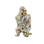 DKD Home Decor Figura Decorativa Resina Multicolor Gorila Moderno (14 x 13 x 22 cm) - S3039531