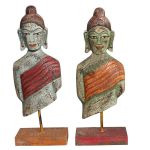 DKD Home Decor Figura Decorativa Buda Ferro Madeira de Mangueira Oriental (18 x 9 x 47 cm) (2 Unidades) - S3039504