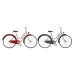 DKD Home Decor Figura Decorativa Vermelho Preto Bicicleta Metal (79,5 x 4 x 47 cm) (2 Unidades) - S3039407
