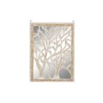 DKD Home Decor Decoração de Parede Espelho Árvore Branco Madeira MDF (45 x 2,5 x 65 cm) - S3039353