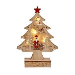 Krist+ Árvore de Natal Leve 3D Vermelho Madeira Castanho Branco (5 x 23 x 16 cm) - S3612351