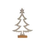 Krist+ Árvore de Natal Silhueta Prateado Metal Madeira (5 x 29 x 20,5 cm) - S3611891