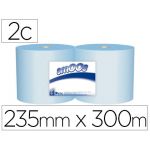 Amoos Papel Seca Maos Industrial 2 Folhas 235 mm X 300 Mt Cor Azul Pack de 2 Rolos