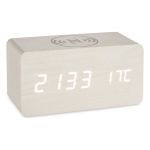 Gift Decor Relógio Digital de Sobremesa Branco Pvc Madera MDF (15 X 7,5 X 7 cm) - S3611237