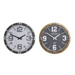 DKD Home Decor Relógio de Parede Cristal Hierro 2 Unidades (40,5 X 10 X 40,5 cm) - S3041483