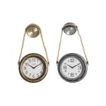 DKD Home Decor Relógio de Parede Cristal Hierro Vintage 2 Unidades (28,5 X 8 X 50 cm) - S3041482