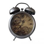 DKD Home Decor Relógio de Mesa Cristal Plateado Hierro (19 X 7,5 X 25 cm) - S3037780