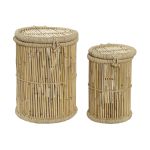DKD Home Decor Conjunto de Cestos Natural Corda Bambu (44 x 44 x 60 cm) (2 Peças) - S3028729