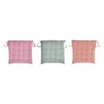 DKD Home Decor Almofada para Cadeiras Cor de Rosa Laranja Verde (40 x 40 x 4 cm) (3 Unidades) - S3038329