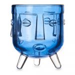 Gift Decor Castiçais Face Cristal Azul (7,8 x 8,8 x 7,8 cm) - S3610616