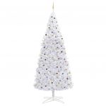 Árvore de Natal Artificial com Luzes LED e Bolas 400 cm Branco - 3077791