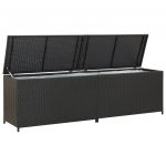 Caixa de Arrumação para Jardim 200x50x60 cm Vime Pe Preto - 46474