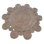 DKD Home Decor Tapete Natural Poliéster Juncos (200 x 200 x 1 cm) - S3038393