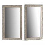 Gift Decor Espelho de Parede Romântico Madeira Branco Vidro (76 x 2 x 136 cm) - S3609721