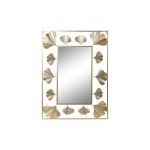 DKD Home Decor Espelho de Parede Dourado Metal Folha de Planta (71 x 1 x 97 cm) - S3040653