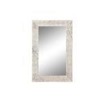 DKD Home Decor Espelho de Parede Natural Branco Madeira de Mangueira (76,5 x 3 x 122 cm) - S3032307