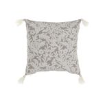 DKD Home Decor Capa de Travesseiro Folhas Cinzento Branco Tradicional (50 x 1 x 50 cm) - S3041554