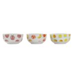 DKD Home Decor Tigela Frutas Porcelana (13,5 X 13,5 X 6,5 cm) (3 Unidades) - 8424001936342 - S3037097