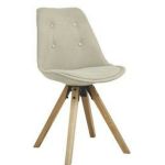 DKD Home Decor Cadeira de Sala de Jantar Bege Poliéster Eik (48 X 44 X 84 cm) - 8424002034054 - S3040758