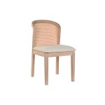 DKD Home Decor Cadeira de Sala de Jantar Abeto Bege Poliéster (46 X 61 X 86 cm) - 8424002034023 - S3040755