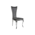 DKD Home Decor Cadeira de Sala de Jantar Prateado Cinzento Poliéster Veludo Aço (48 X 51 X 110 cm) - 8424002029814 - S3040678