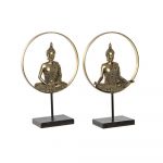 DKD Home Decor Figura Decorativa Metal Buda Resina (26 X 11 X 40 cm) (2 Pcs) - 8424001815630 - S3019466