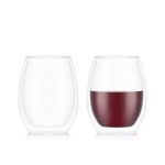 Bodum SkÅl Conjunto de 2 Copos de Vinho de Parede Dupla- Merlot, 0.5 L, 16.9 Oz, Transparente