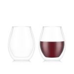 Bodum SkÅl Conjunto de 2 Copos de Vinho de Parede Dupla - Syrah,0.45 L, 15.2 Oz, Transparente