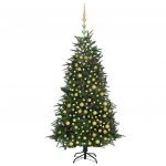 Árvore Natal Artificial com Luzes LED e Bolas 240cm Pvc&pe Verde - 3077830