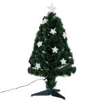 HomCom Árvore de Natal Artificial 90cm Pinheiro Decoração de Natal com 12 led 3 Cores 90 Ramos Verde Pvc