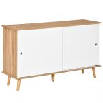 HomCom Móvel Aparador Tipo Buffet para Sala de Jantar Cozinha com 2 Portas Corredeiras Prateleiras Interior Ajustáveis 130x40x74,5cm