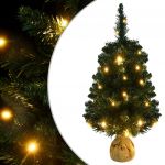 Árvore de Natal Artificial com Suporte e Leds 90 cm Pvc Verde - 332849
