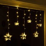 Hi Cordão/cortina de Iluminação com Estrelas e 63 Luzes LED Fairy - 438367