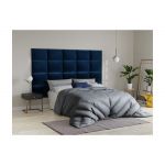Vente Unique Painéis de Parede Cabeceira de Cama de 200 cm em Veludo Cor Azul Bartel
