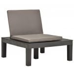 Cadeira Lounge de Jardim com Almofadão Plástico Antracite - 48826