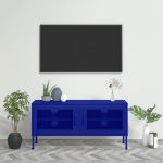 Móvel de TV Aço 105x35x50 cm Azul-marinho - 336235