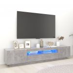 Móvel de TV com Luzes LED 200x35x40 cm Cinzento Cimento - 3081910