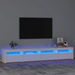 Móvel de TV com Luzes LED 240x35x40 cm Branco - 3152762