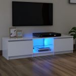 Móvel de TV com Luzes LED 140x40x35,5 cm Branco - 804292