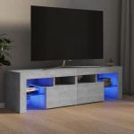 Móvel de TV com Luzes LED 140x36,5x40 cm Cinzento Cimento - 804368