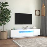 Móvel de TV com Luzes LED 160x35x40 cm Branco - 804427