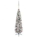Árvore de Natal Artificial Fina com Luzes Led/bolas 240 cm Verde - 3077859