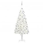 Árvore de Natal Artificial com Luzes LED e Bolas 210 cm Branco - 3077721